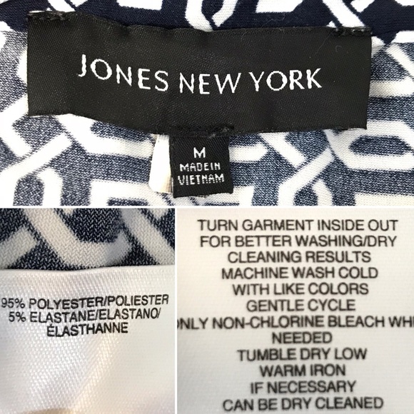 Jones New York Career Navy/White Shirt Dress, Med - Picture 8 of 8